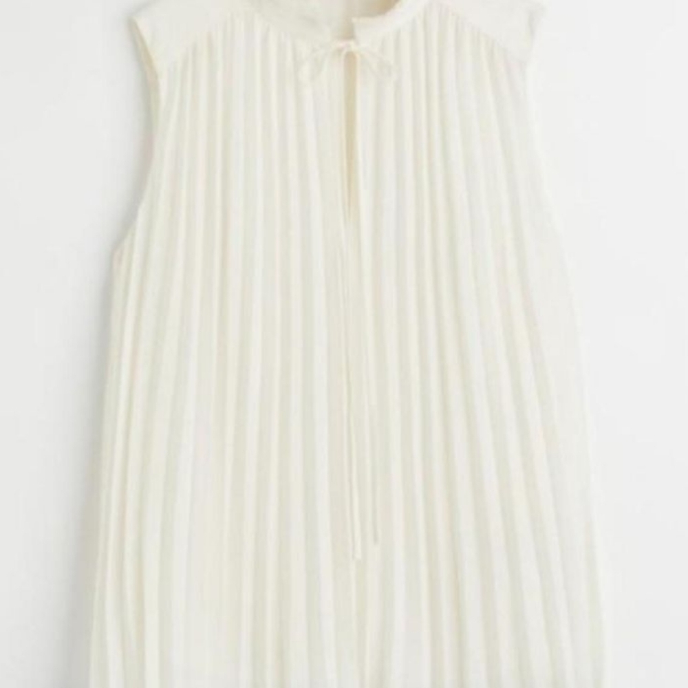 H&M Sleeveless Pleated Blouse